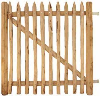 Actual product image Larus Door to chestnut slat fence