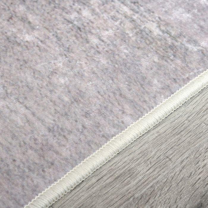 Actual product image Swisshandel24 Carpet with geometric shapes, fleece coating, 120x170cm, dark grey + light grey (170 x 120 cm)