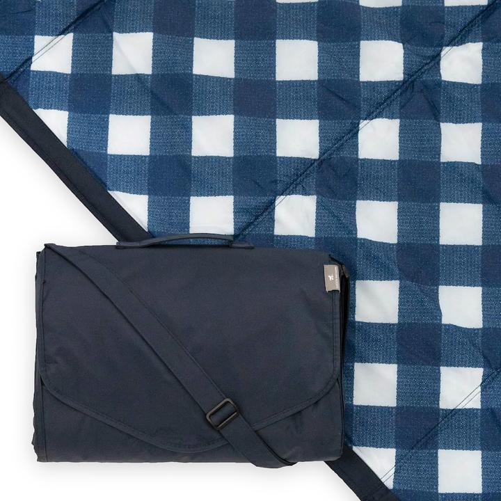 Actual product image little unicorn Outdoor Blanket Extra Big - Navy Plaid