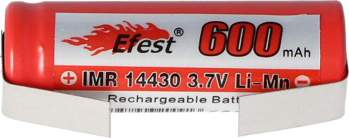 Actual product image AccuCell Battery IMR 14430 with solder tag U-shape (1 pcs., 600 mAh, Rechargeable battery)
