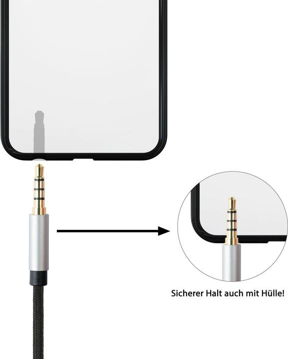 Produktbild Python Audio Verlängerungskabel High-Quality, 4-poliger 3,5mm Klinkenstecker an Klinkenbuchse, Textilmantel (0.50 m, Verlängerung)