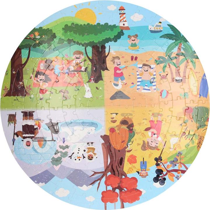 Produktbild Rundes Puzzle in Aufbewahrungsbox - Vier Jahreszeiten, 150 Teile. (150 Teile)
