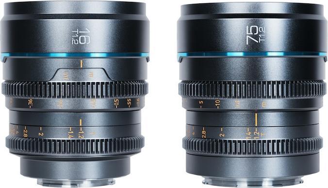 Image du produit Sirui MS-2SRG Nightwalker Series 16 & 75mm T1.2 S35 Manual Focus Cine Lens Bundle (RF Mount, Gun Metal (APS-C / DX)