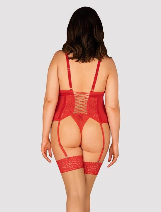 Produktbild Obsessive Strapshemd mit floraler Spitze plus Tanga (6XL)