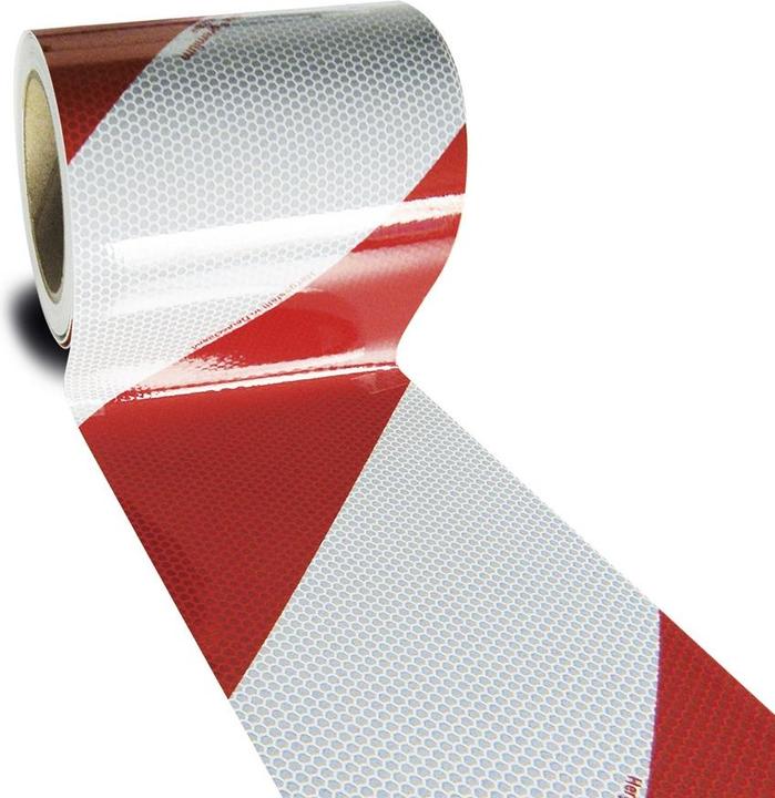 Produktbild Moravia Warnmarkierung FLEX Folie DIN 30710 Rot-weiss reflektierend R2 (282 mm)