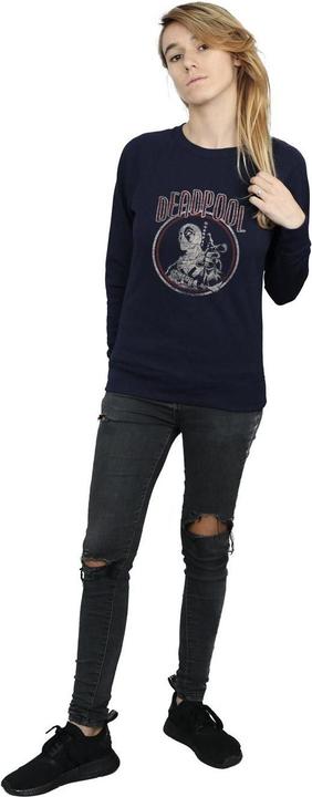 Actual product image Womens/Ladies Deadpool Vintage Circle Sweatshirt (S)