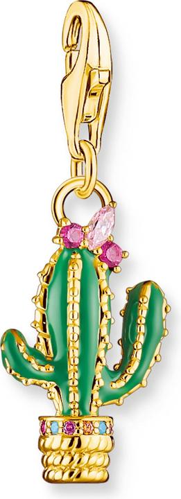 Image du produit Thomas Sabo Charm pendentif Cactus vert en plaqué or (Argent 925, Émail)