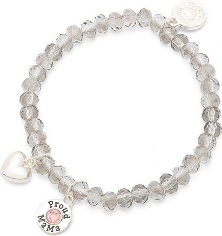 Produktbild Proud MaMa Armband, Charm, Ice/ Rosa (Glasperlen auf elastischem Band)