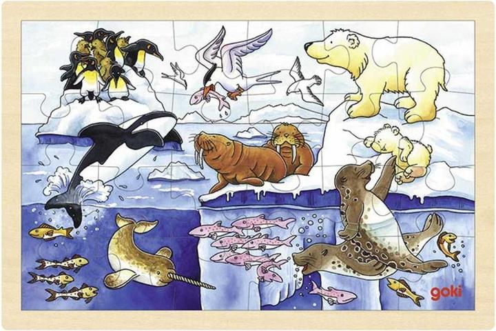 Produktbild Goki Einlegepuzzle Polartiere (24 Teile)