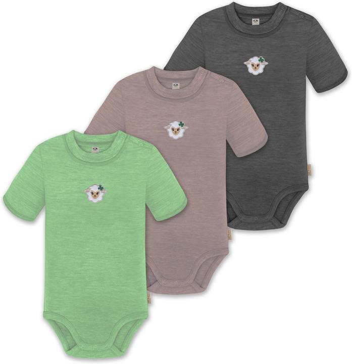 Normani 3er Set Baby Merino Kurzarmbody „Tihoi" - 9319