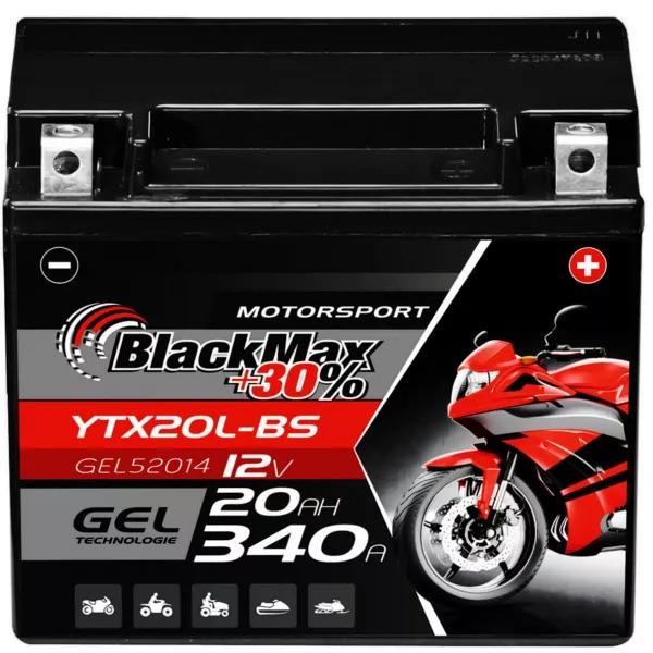 Actual product image BlackMax YTX20L-BS Motorcycle Battery Gel CTX20L-BS (DIN 82000) (12 V, 20 Ah, 340 A)