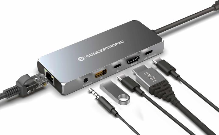 Actual product image Conceptronic Dock USB-C->HDMI,2.5GbE,USBC/3.0,100WPD0.18m gr (USB-C, 1 Ports)
