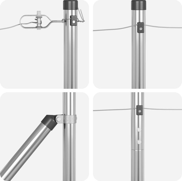Image du produit VidaXL Piquets de clôture avec pointe 52 pièces Ø32 mm 140 cm acier galvanisé