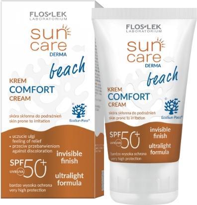 Actual product image Floslek Sun Care Derma Beach Cream Comfort SPF 50+, 50 ml (Suntan cream, SPF 50+, 50 ml)