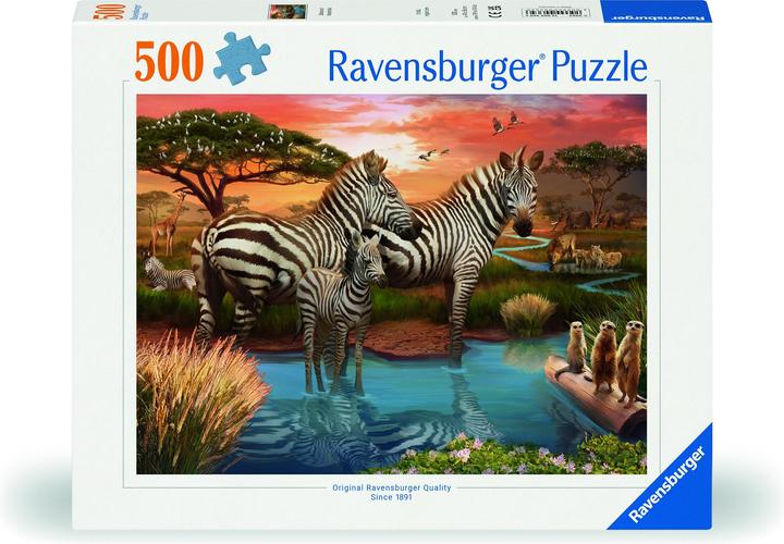 Produktbild Ravensburger Zebras am Wasserloch (500 Teile)
