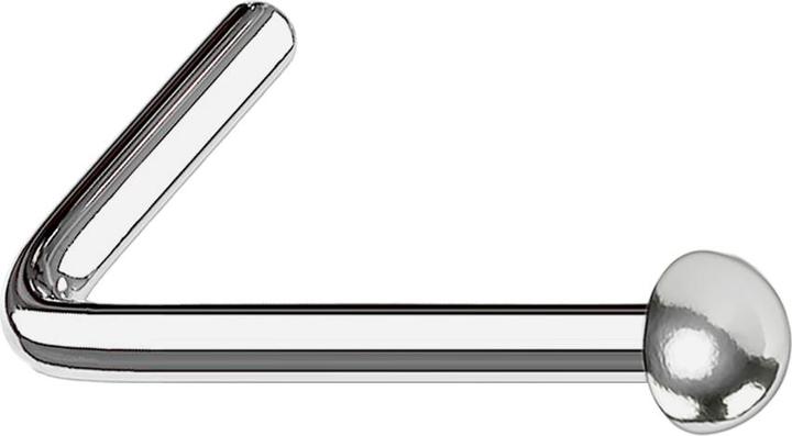 Produktbild Star Piercing Nasenstecker gewinkelt silber mit Kuppel (Titan G23)
