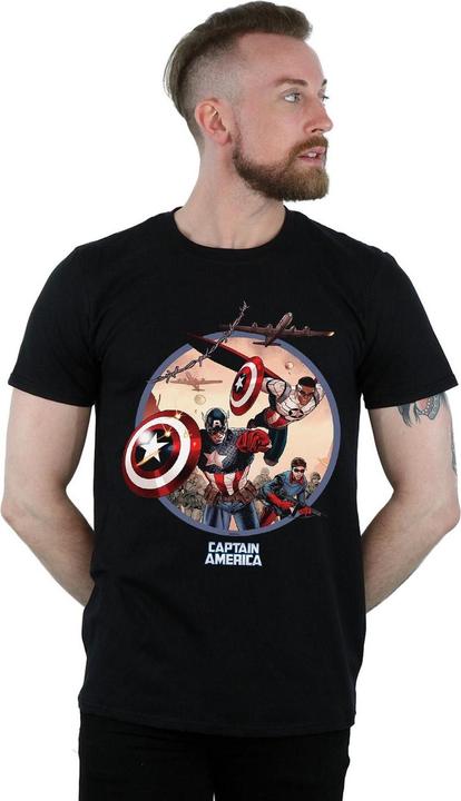 Immagine prodotto Captain America And Falcon In Battle Maglietta Uomo (XXL)