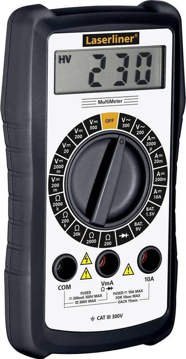 Batterie, 2x Messspitzen, Multimeter