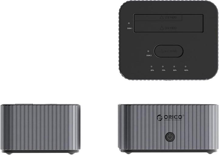 Actual product image Orico HDD / SSD Docking Station IT28E-C for SATA 2.5inch / 3.5inch / M.2 NVMe, Grey