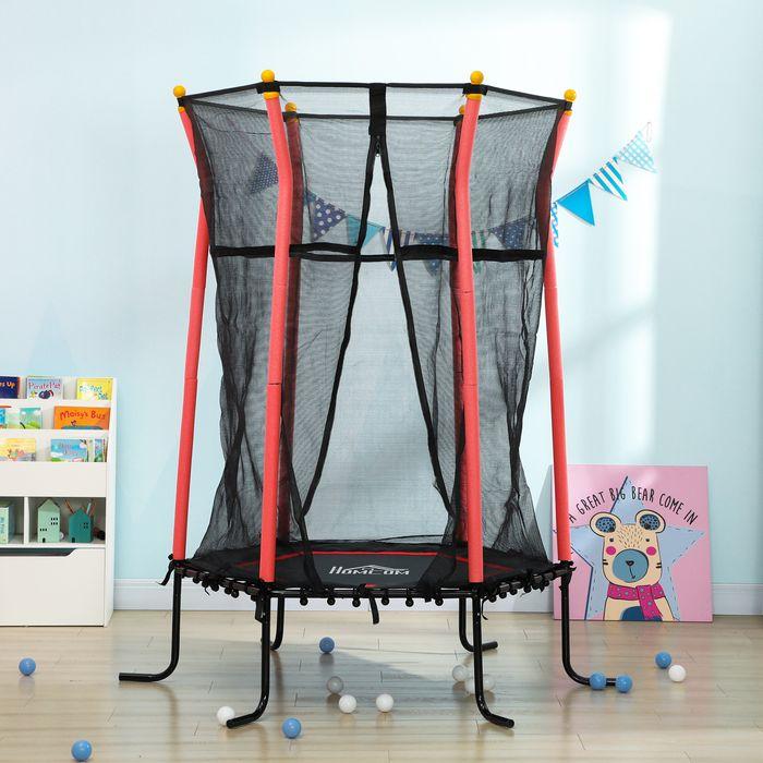 Produktbild Swisshandel24 Kinder Trampolin Ø163,5 cm, Indoor Trampolin, Kindertrampolin bis 50 kg Rot (163.50 cm)
