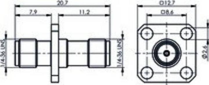Image du produit Telegärtner SMA panel adapter (F-F) 50 Ohm