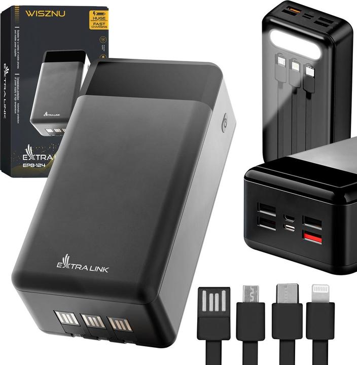 Produktbild Extralink EX.19522 power bank Lithium Polymer (LiPo) Black (30000 mAh, 22.50 W, 111 Wh)