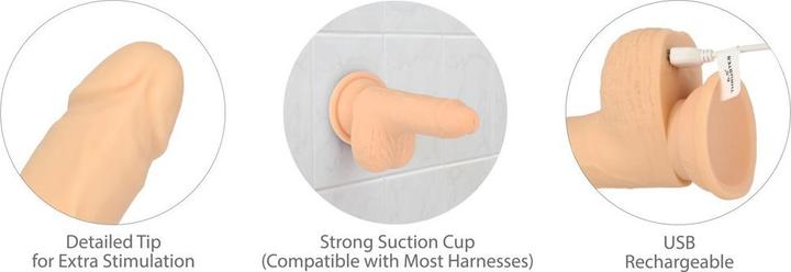 Produktbild Naked Addiction Thrusting Dong with Remote 16,5 cm Vanilla