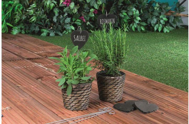 Actual product image Hoberg Pflanzschilder Set Schiefer Herz, 10 Stück, Zubehörtyp (40 cm, 10 cm)