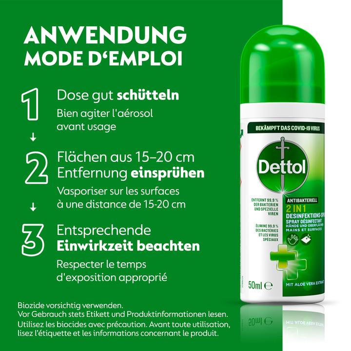 Immagine prodotto Dettol 2in1 Disinfezione Spray (50 ml)