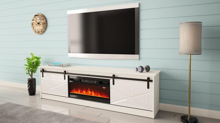 Produktbild Cama RTV GRANERO + Kaminschrank 200x56 7x35 weiss/weiss glänzend
