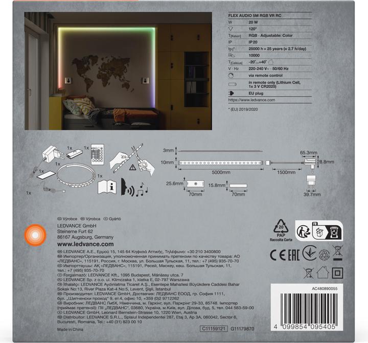 Productafbeelding Ledvance LED-Stripe (Rood, Groen, Blauw, 500 cm, Interieur)