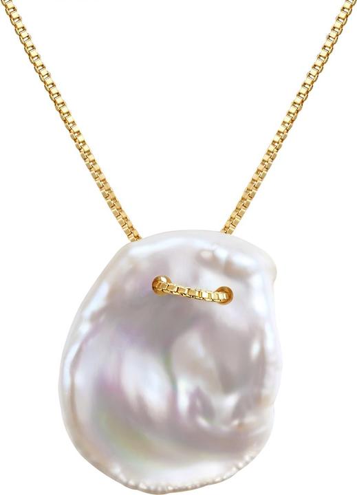 Valero Pearls Damen Sterling Silber Süsswasser-Zuchtperle gelbgold 45,0 cm - 28623 (Sterling Silber, 45 cm)