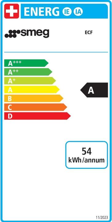 Label énergétique Smeg ECF02PGEU Machine à café espresso/café à filtre Vert pastel (Prise UE)