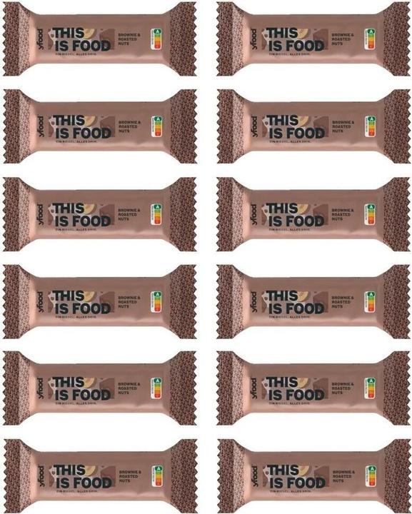 Valeurs nutritives et ingrédients YFood Brownie & Noix grillées (Noix, Brownie, 12 pcs, 720 g)