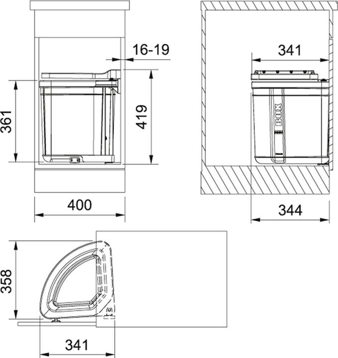 Produktbild Franke Kehricht-Schwenksystem -Sorter Pivot (30 l)