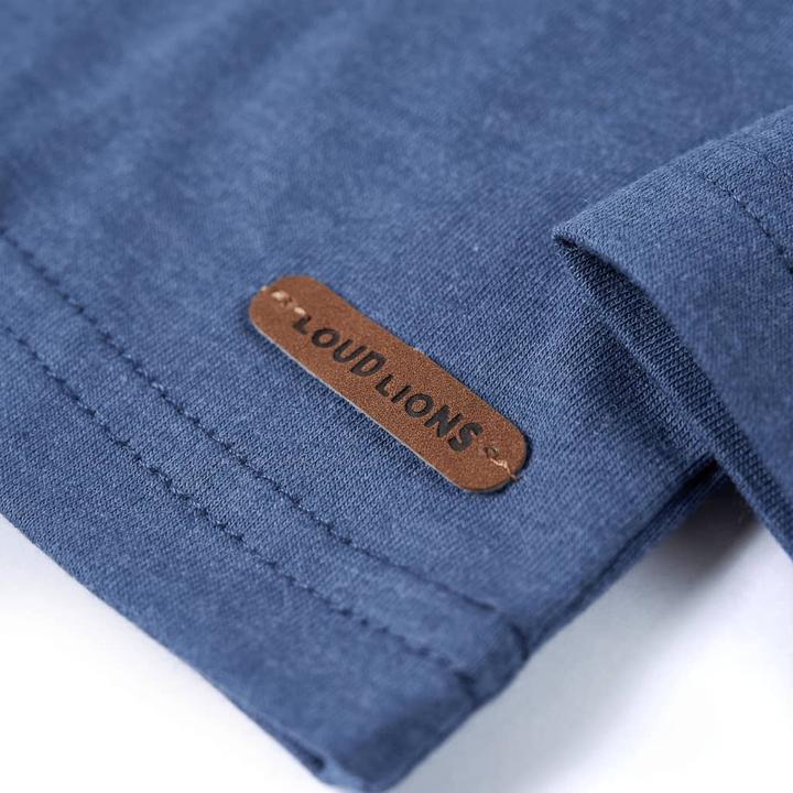 Image du produit VidaXL T-shirt manches longues enfant Bleu Mélange 128,Matière : 60 (128)