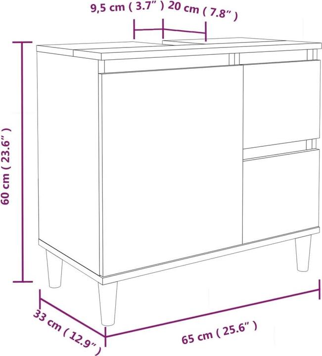 Produktbild VidaXL Jesajas (65 x 33 x 60 cm)