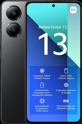 Actual product image Xiaomi Redmi 13 (128 GB, Black, 6.79", Dual SIM, 108 Mpx, 4G)