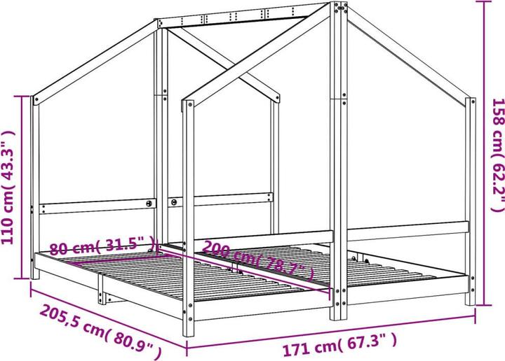 Immagine prodotto VidaXL Struttura letto per bambini (80 x 200 cm)