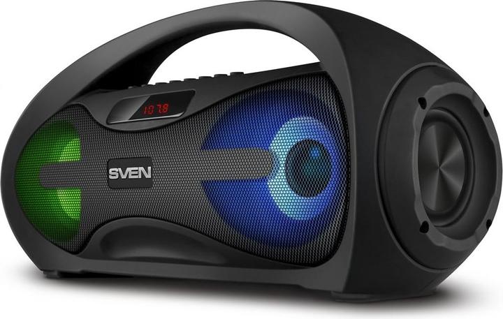 Produktbild Sven Lautsprecher PS-425, schwarz (12W, Bluetooth, UKW, USB, Micro SD, LED-Bildschirm, 1500mA*h) SV (10 h, Akkubetrieb)