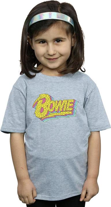 Actual product image David Bowie Girls Moonlight 90s Logo Cotton T-Shirt (128)
