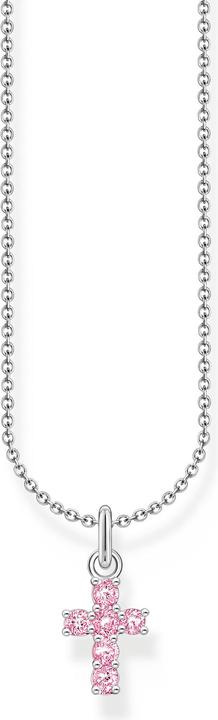 Produktbild Thomas Sabo Kette mit rosafarbenem Kreuz-Anhänger Silber (925 Sterlingsilber, 38 - 45 cm)