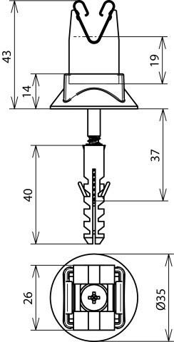 Actual product image Dehn Söhne Conductor holder NIRO 207 109 f. Rd 8mm H 20mm Conductor holder for lightning protection