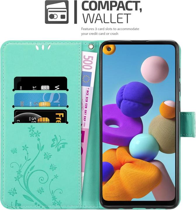 Actual product image Cadorabo Flower Book Cover (Samsung Galaxy A21s)