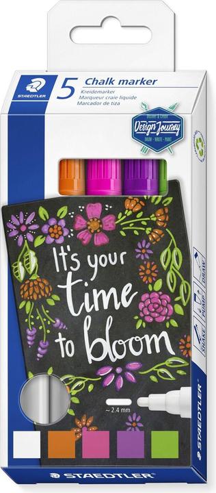 Staedtler Lumocolor Kreidemarker chalk marker, 5er Etui (farbsortiert, 2.40 mm, 5 x)