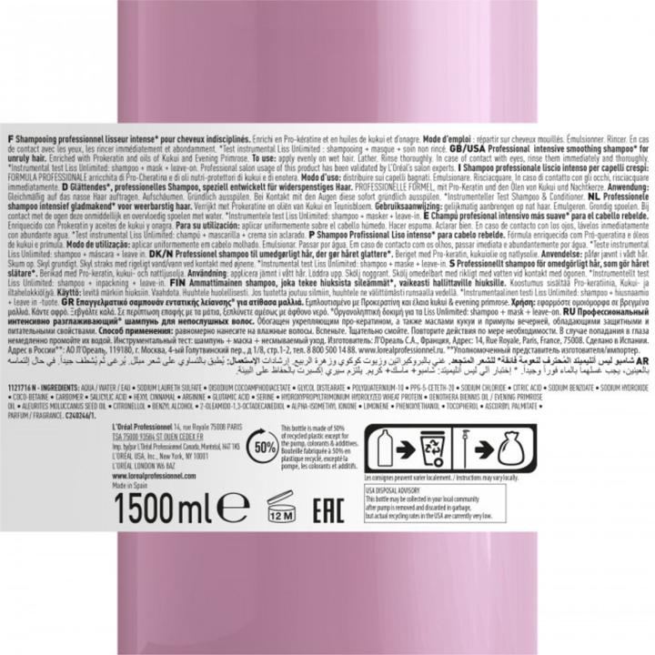 Immagine prodotto L'Oréal Professionnel Serie Expert Liss Unlimited Shampoo 1500 ml (1500 ml, Shampoo liquido)