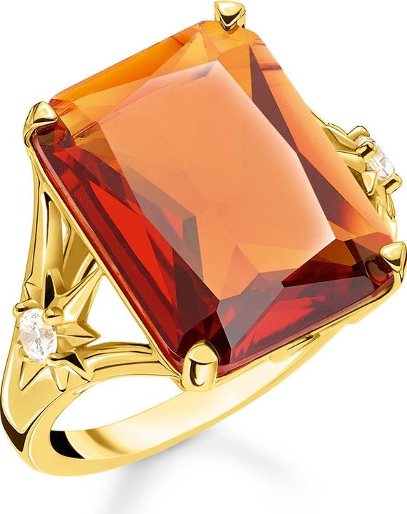 Immagine prodotto Thomas Sabo Anello pietra arancione grande con stella (54, 925 Argento)
