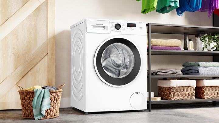 Produktbild Bosch Hausgeräte Serie 2, Waschmaschine, Frontlader, 7 kg, 1400 U/min., WGE02490 (7 kg, Links)