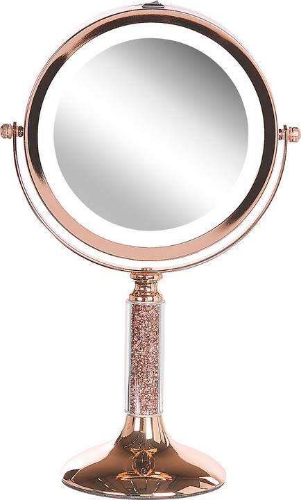 Produktbild Beliani Kosmetikspiegel roségold mit LED-Beleuchtung ø 18 cm BAIXAS (18 x 34 cm)