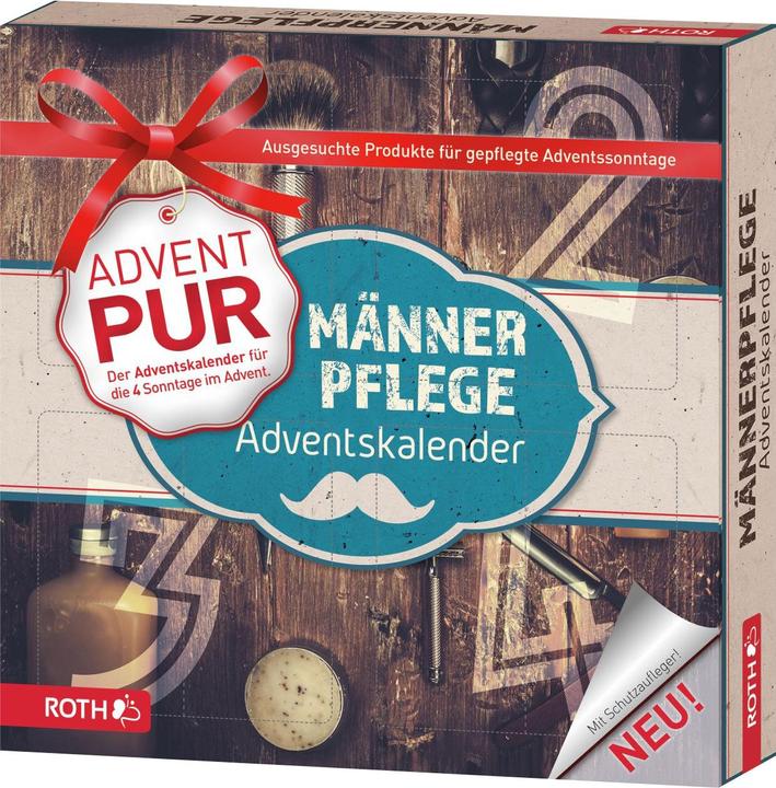 Roth Adventskalender PUR "Männerpflege" 2022 mit 4 Türchen, für jeden Adventssonntag eines, enthält